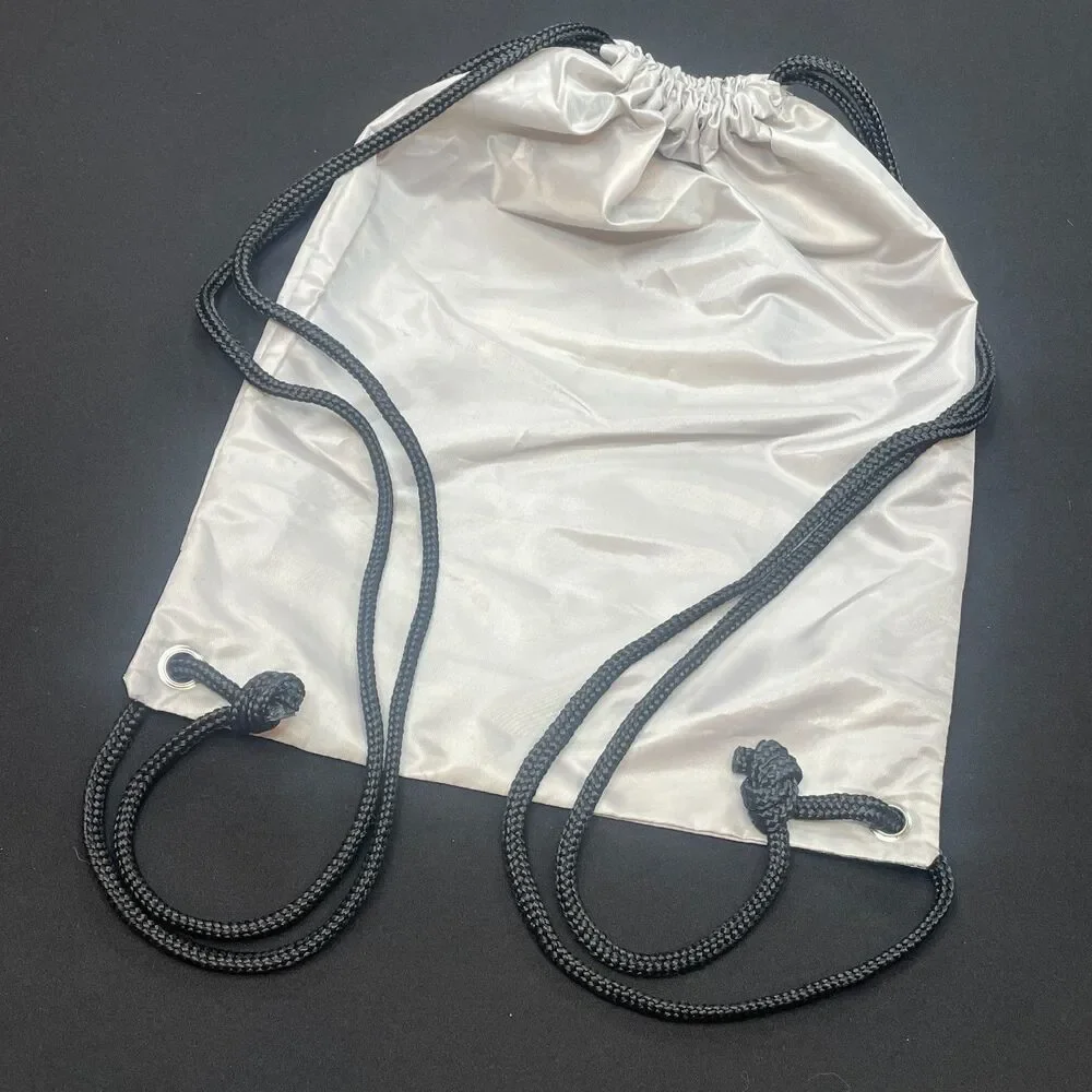 ~ HUNTER Backpack Lightweight Strong Nylon Drawstring Cinch Adjustable Gray Blk